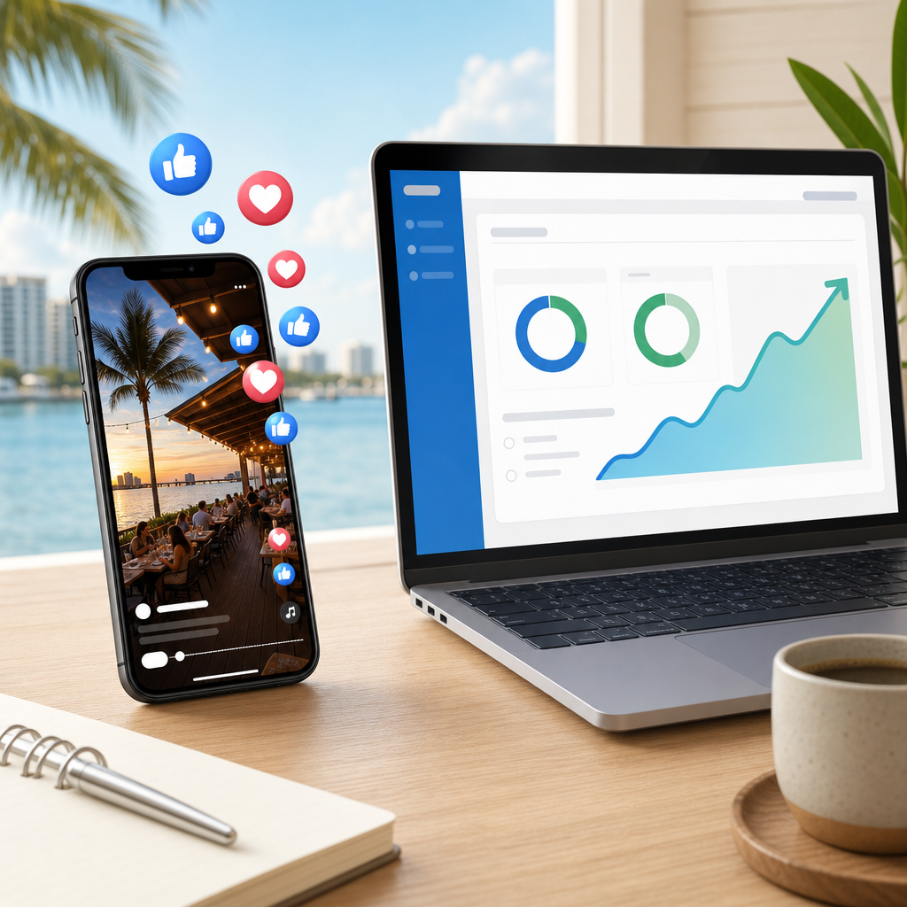 A real-world snapshot: organic Reels driving discovery, paid campaigns converting that attention into bookings.