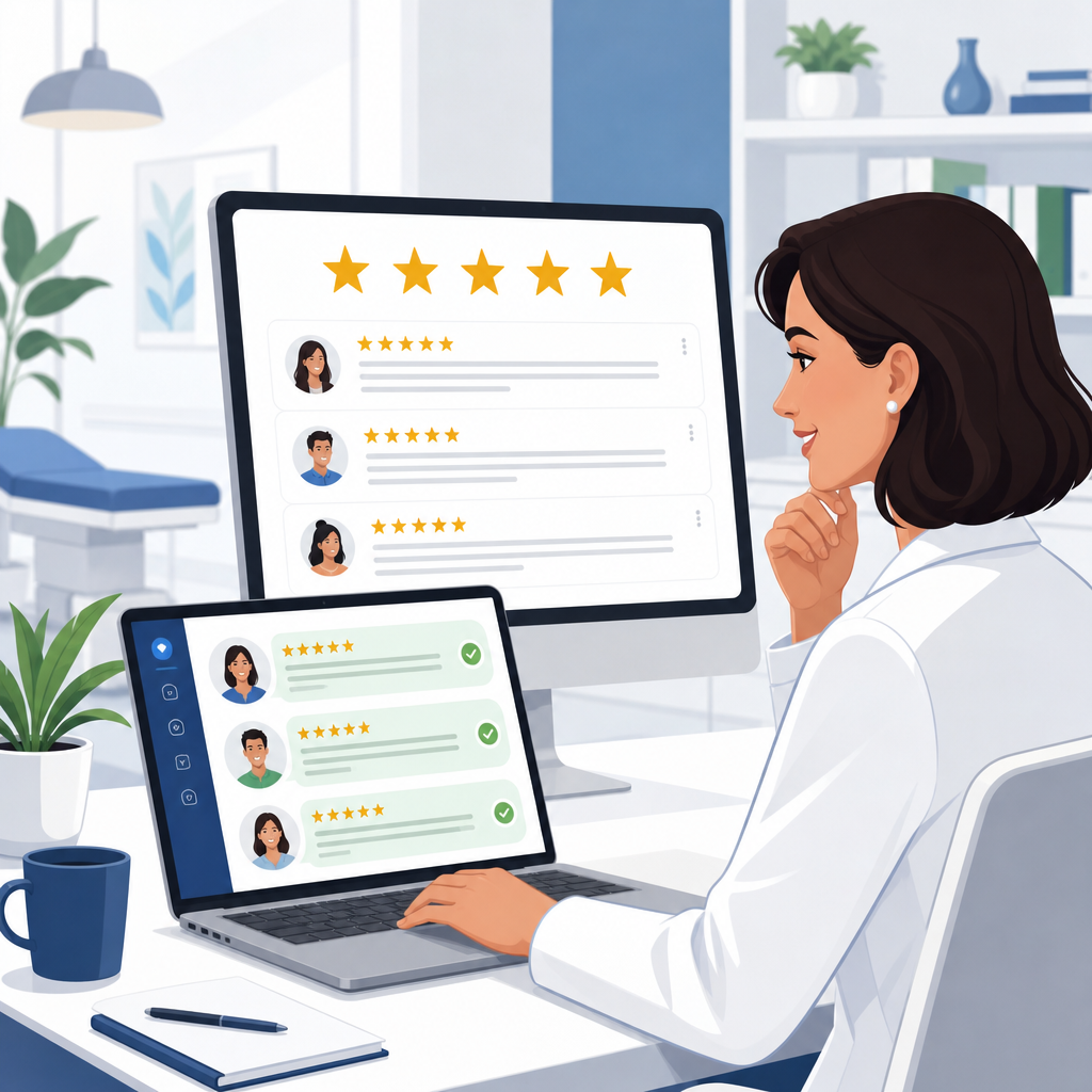 High ratings and abundant reviews are conversion drivers. Practices with 4+ star ratings see higher appointment booking rates and lower patient acquisition costs.